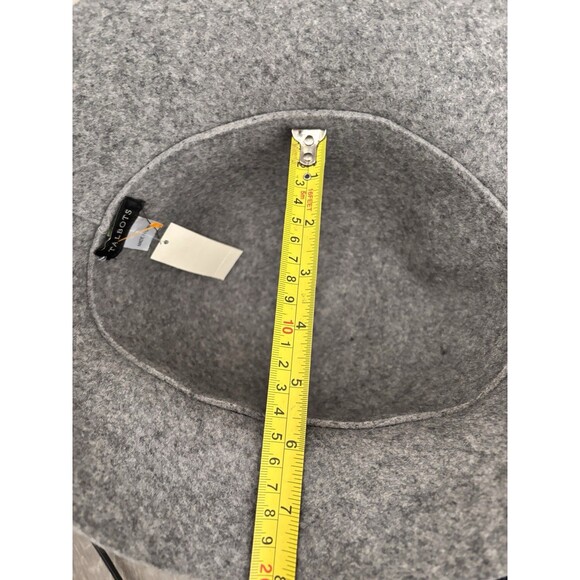 NWT TALBOTS Heather gray Felted Wool Bucket Hat Green Bow Suede Trim, Preppy - Picture 8 of 8